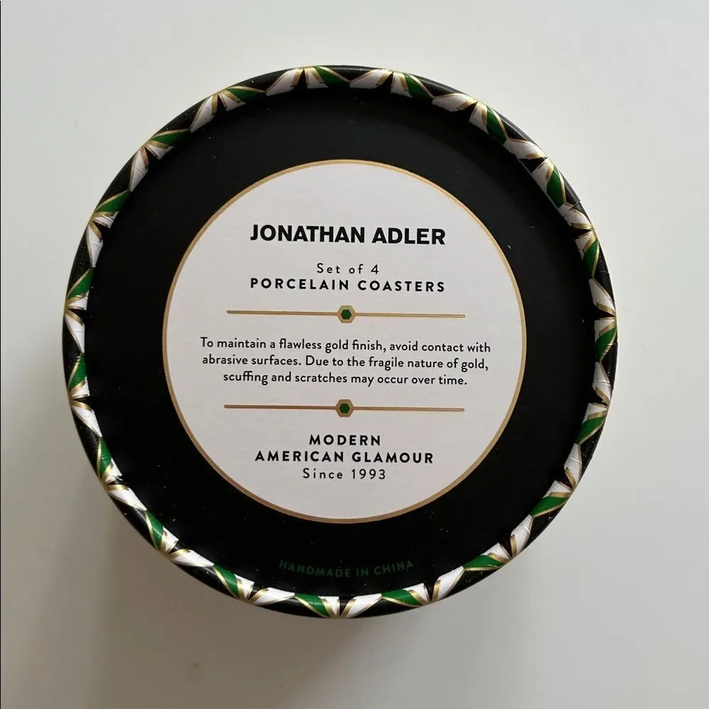Jonathan Adler Versailles Coaster Set, Purple / Green / Red / Blue, NEW